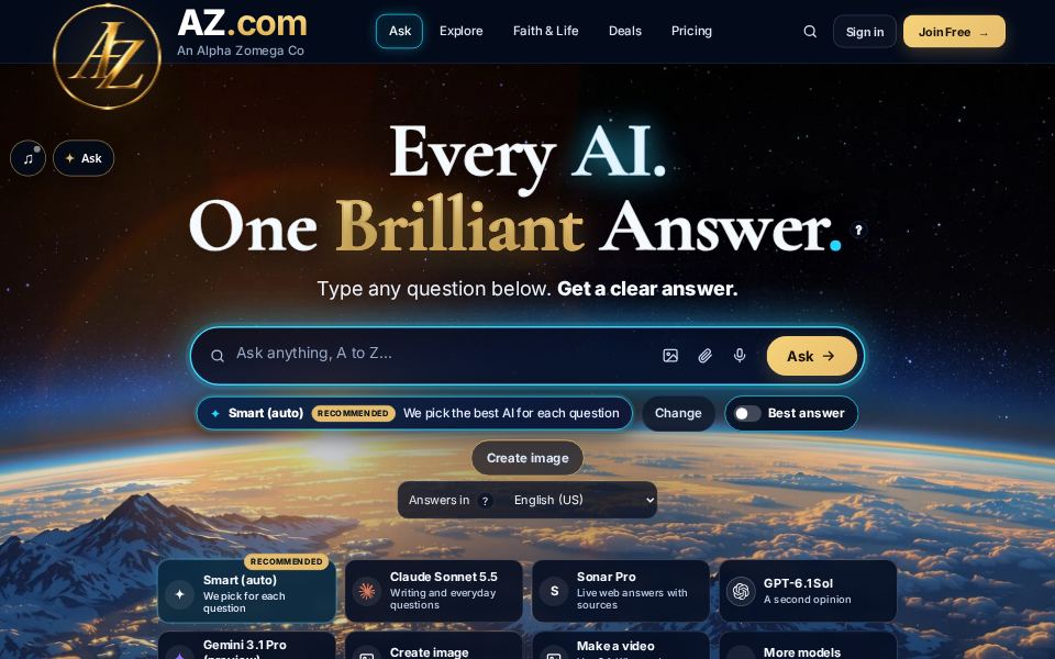 AZ.com home page