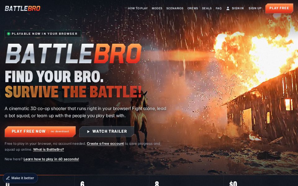 BattleBro home page