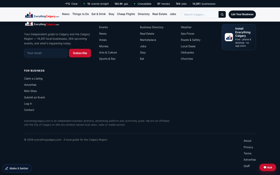 Everything Calgary home page