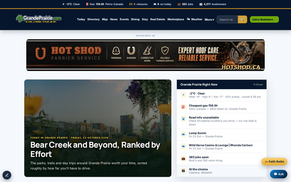 MyGrandePrairie.com home page